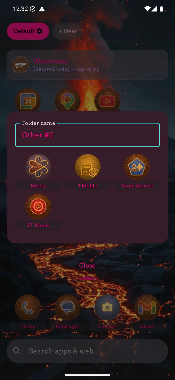 Folder editing on the molten theme